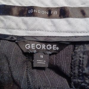 George plus size gray striped dress pants size 16